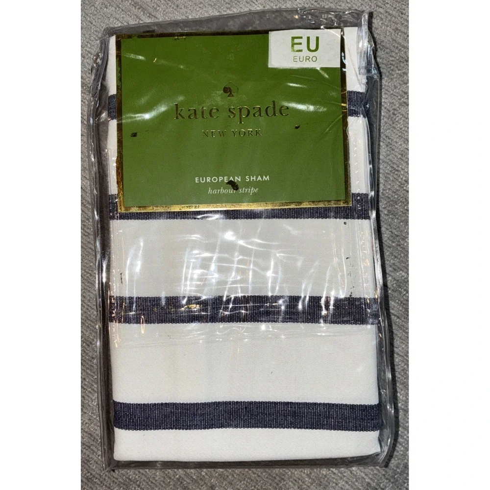 Kate Spade New York European Sham Harbor Stripe‎ Navy 26x26 New